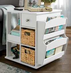 Admiral Rotating End Table with Storage