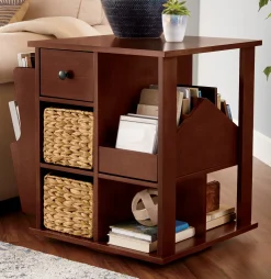 Admiral Rotating End Table with Storage