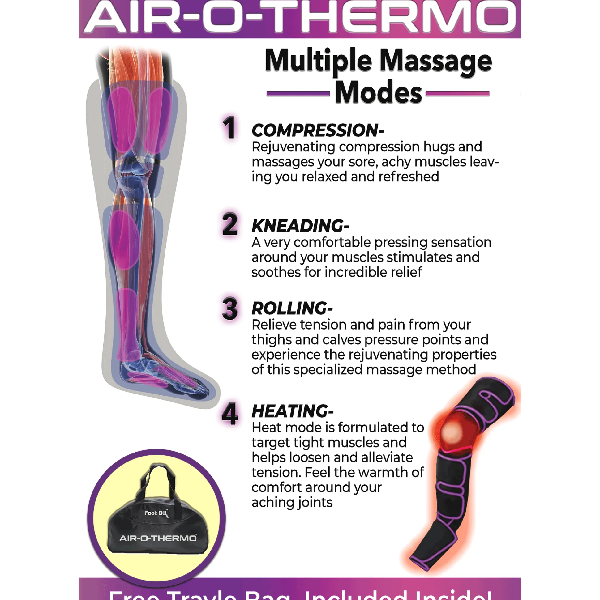Air-O-Thermo Cordless Heated Leg Massager