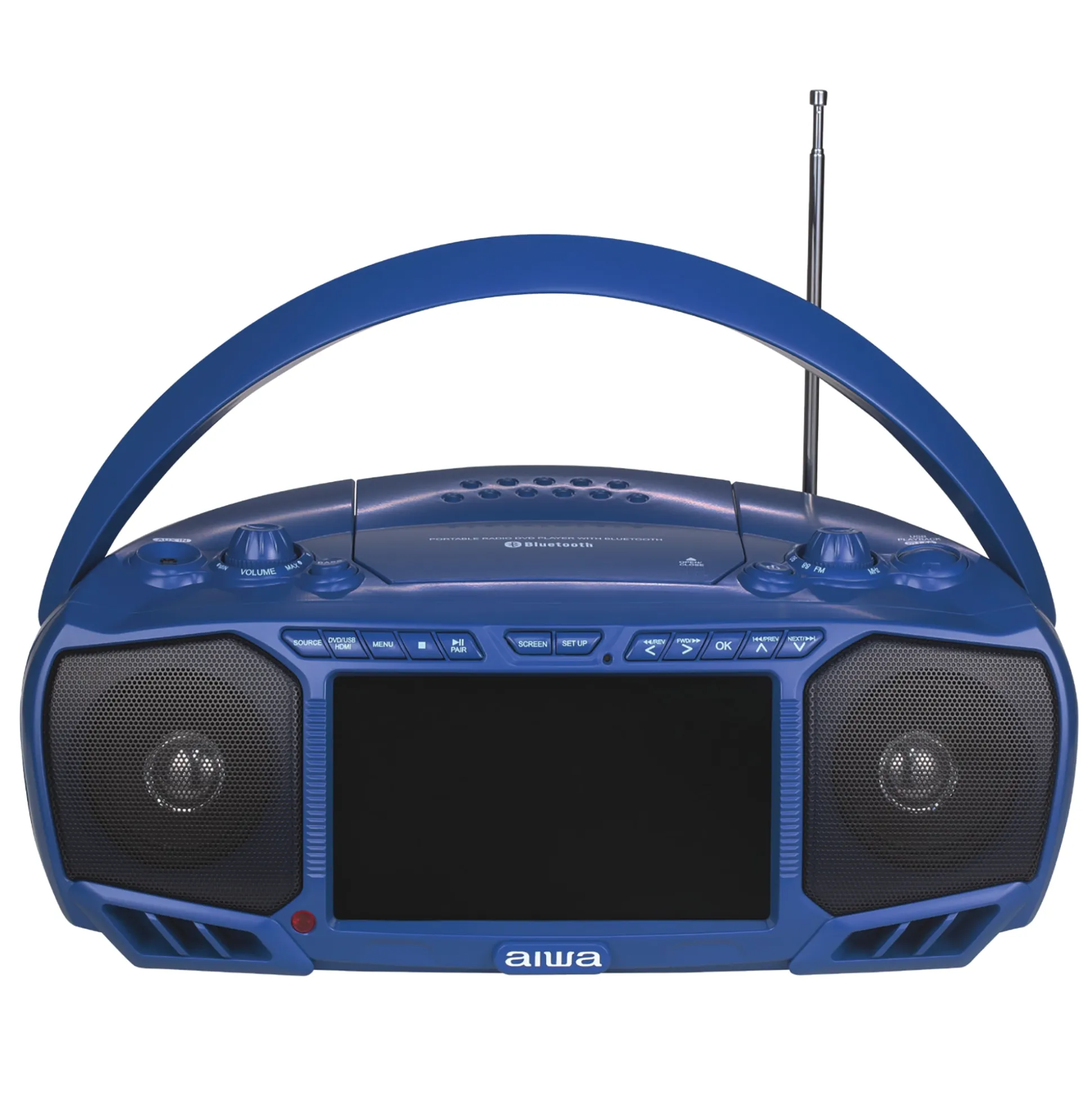 Aiwa Portable 7" Screen DVD Boom Box with Bluetooth