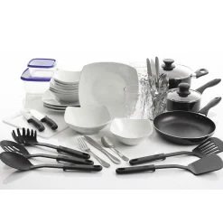 All U Need 45-Piece Combo Cookware & Dinnerware Set