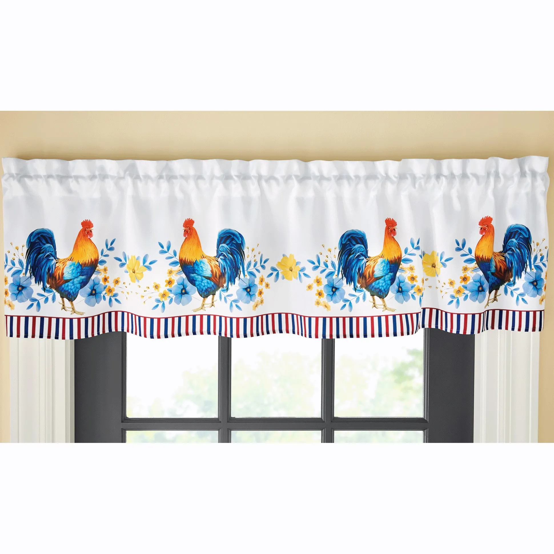 Americana Rooster Valance