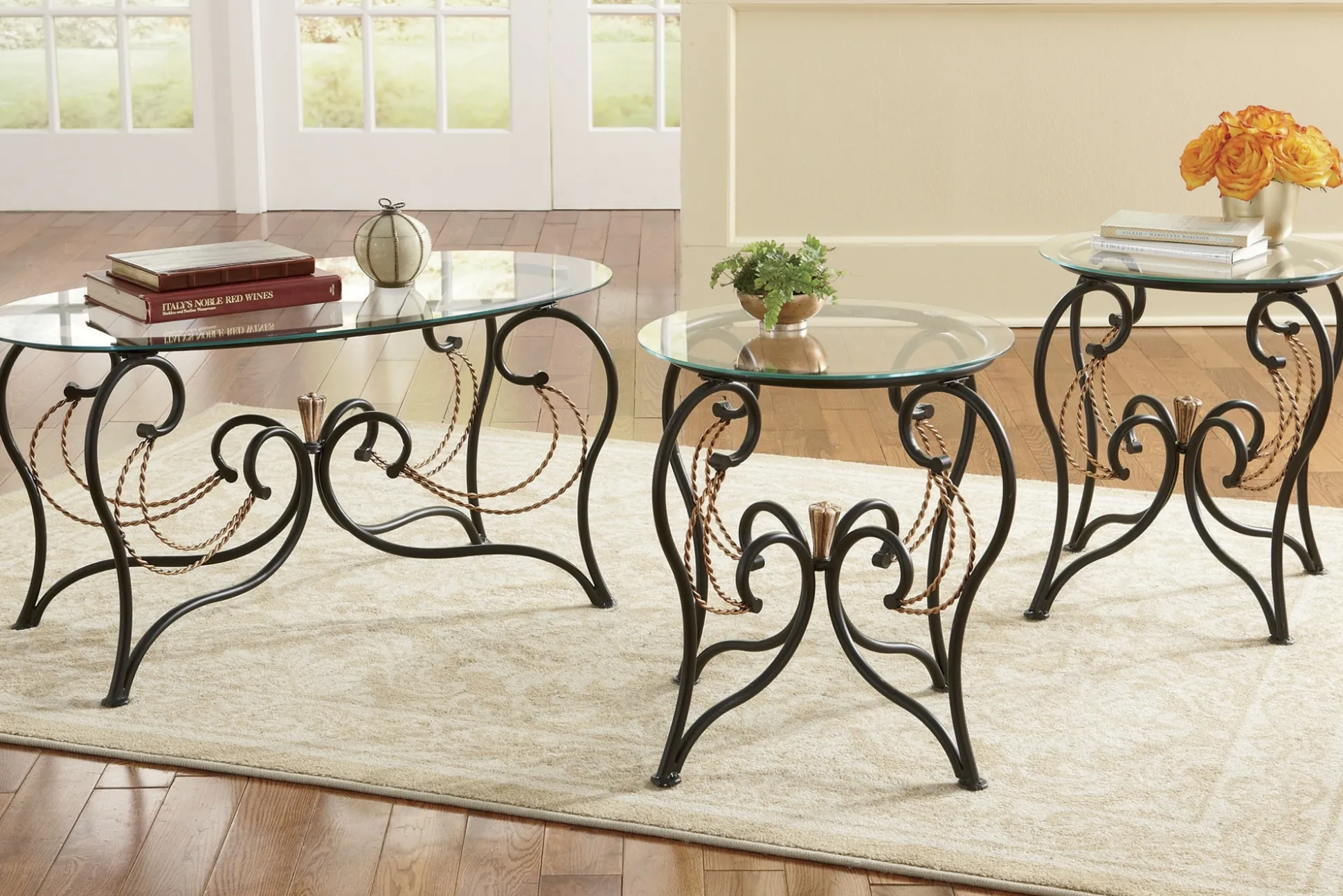Apollinia 3-Piece Rope Twist Accent Table Set