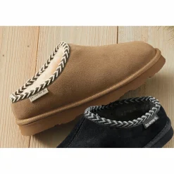 BEARPAW Suede Tabitha Clog Slipper with Wool-Blend Lining