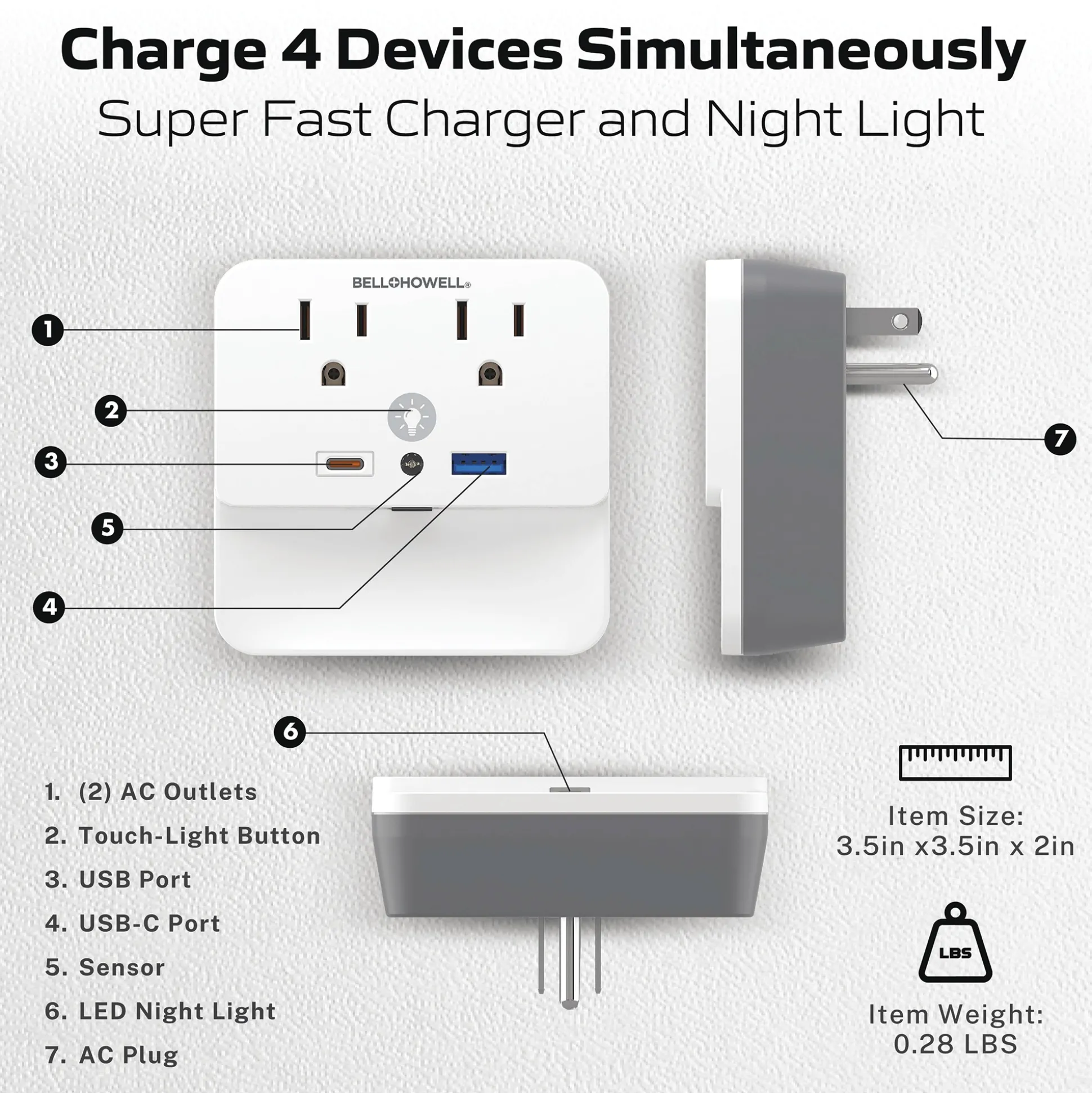 Bell+Howell Light Surge Protector