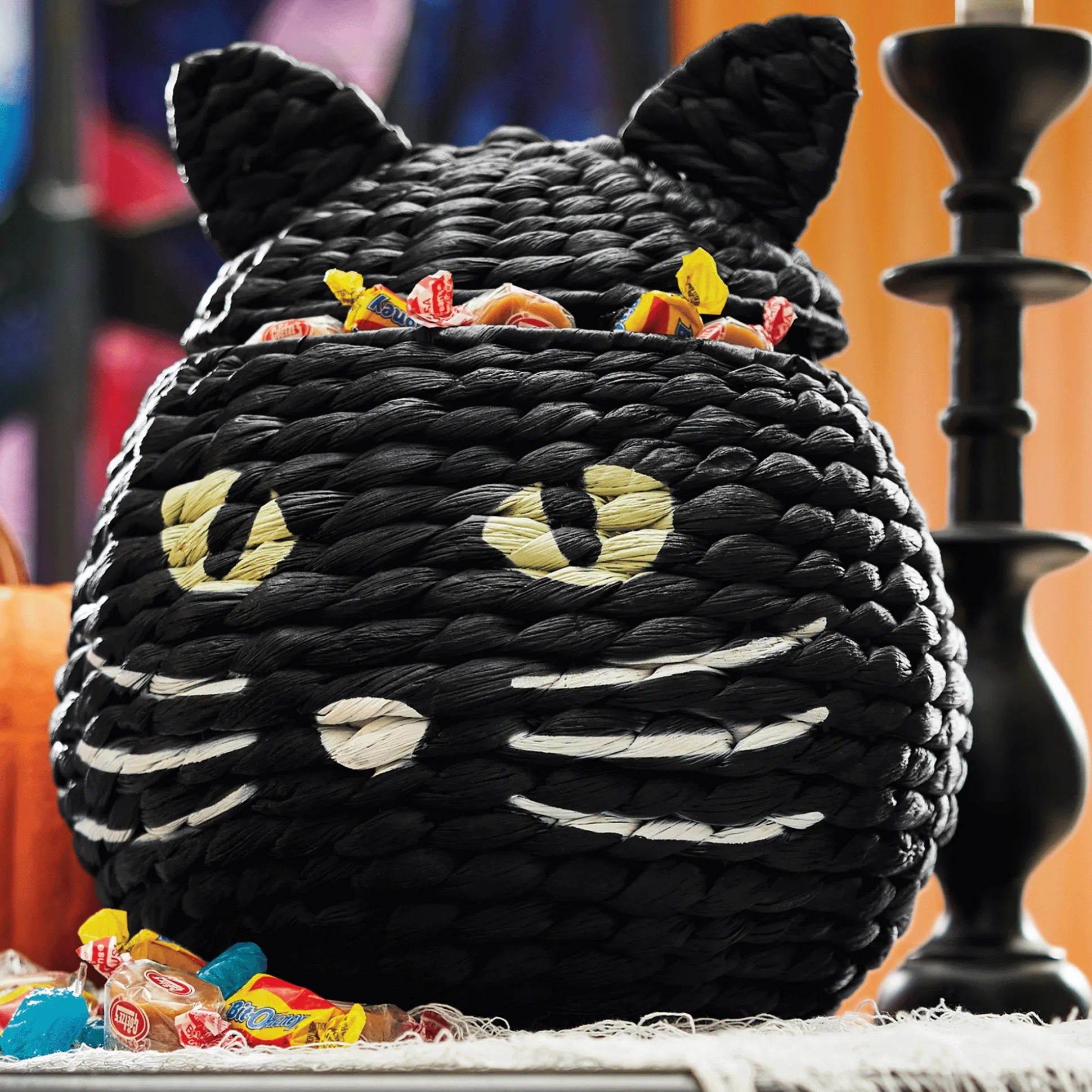 Black Cat Figural Basket