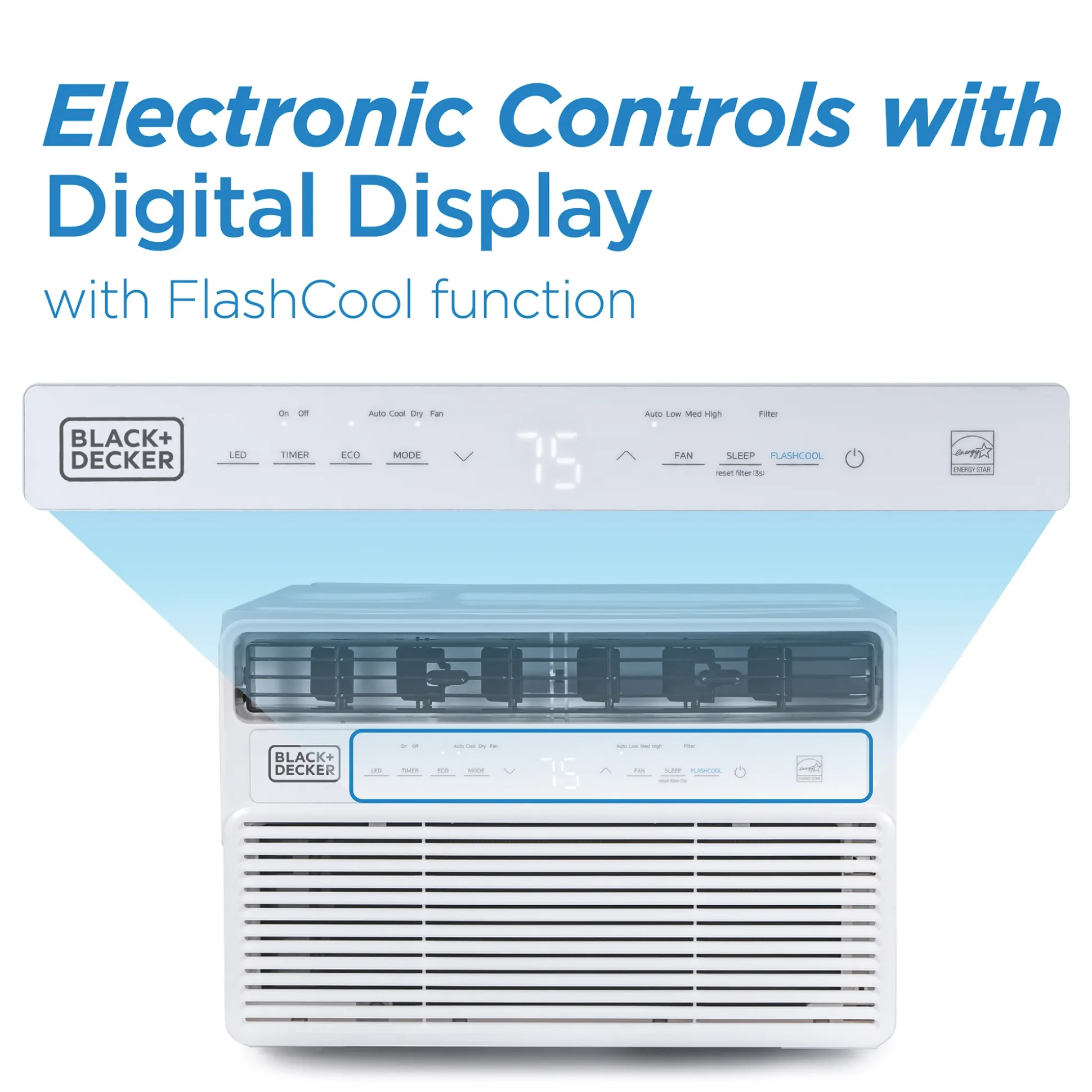BLACK+DECKER 8000 BTU Window Air Conditioner with Inverter Technology