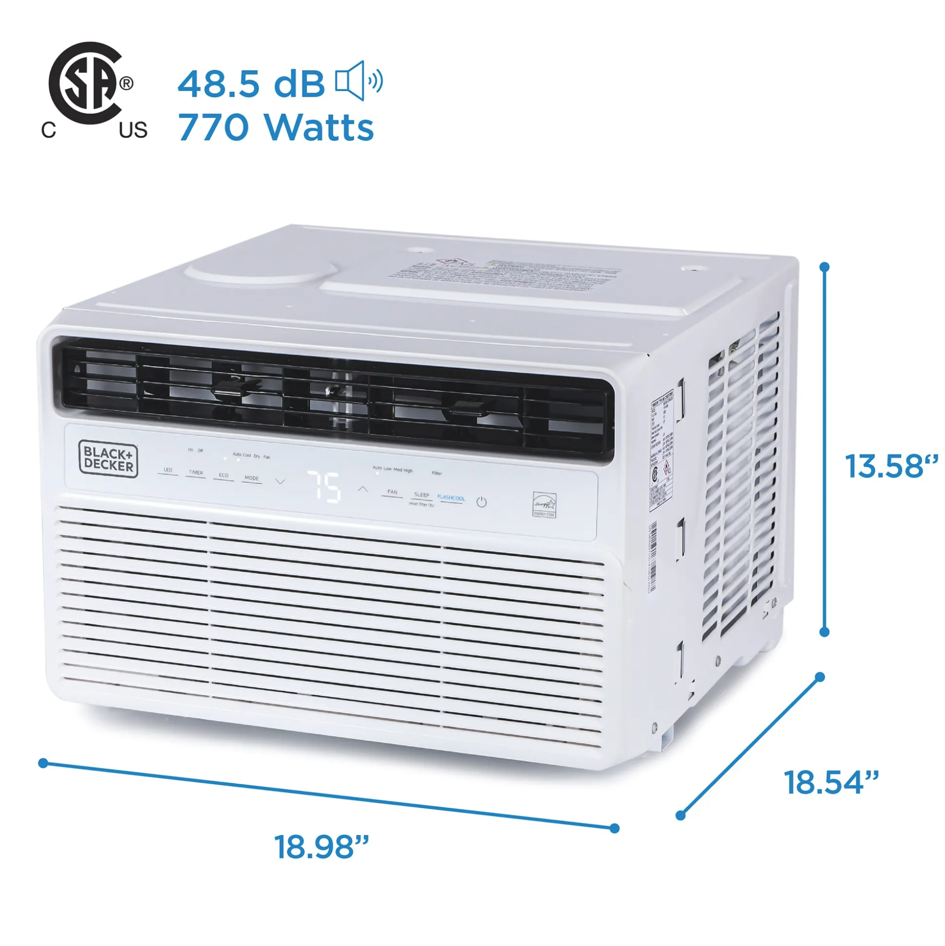 BLACK+DECKER 8000 BTU Window Air Conditioner with Inverter Technology