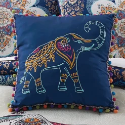 Boho Elephant Accent Pillow