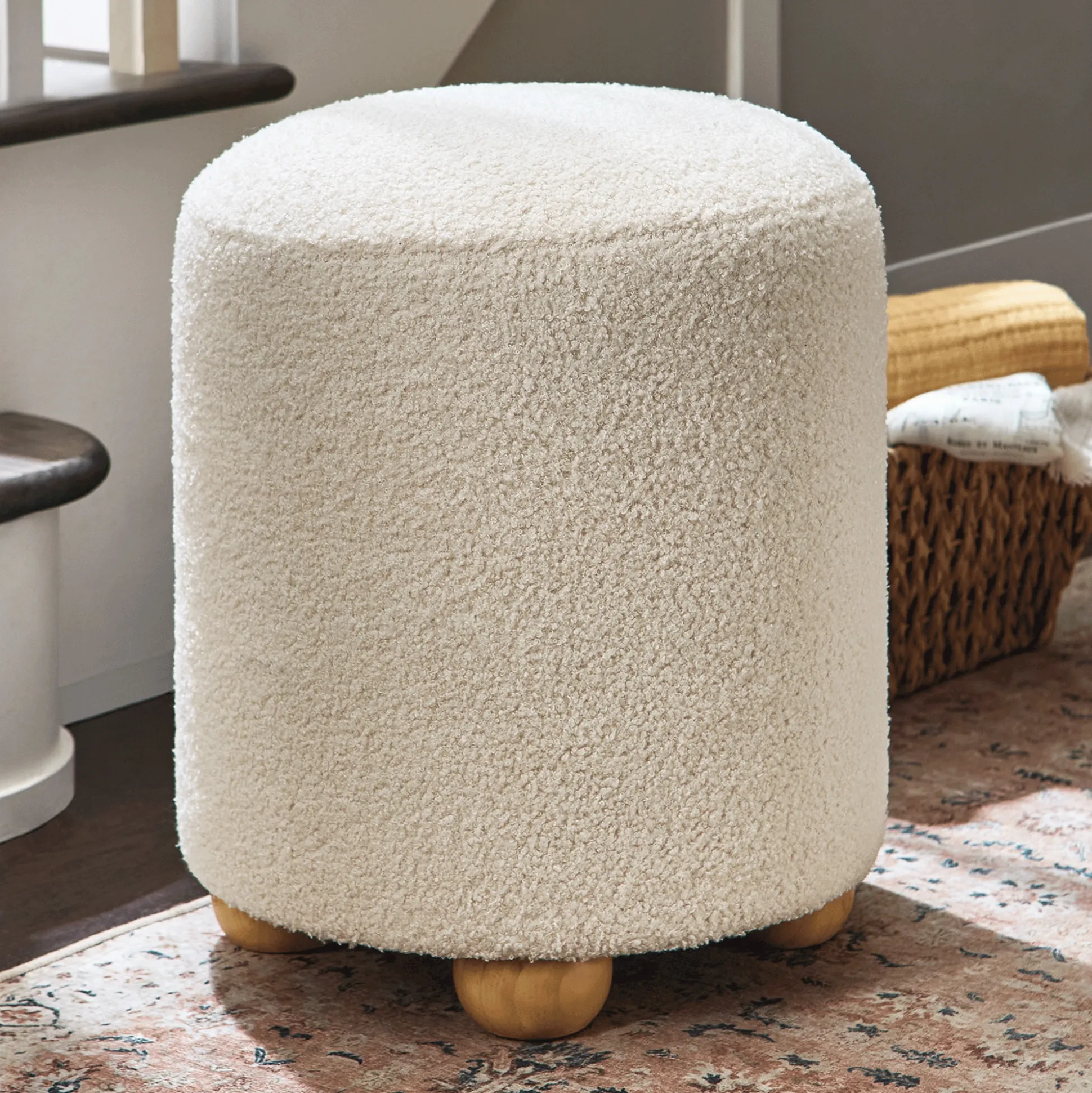 Bouclé Ottoman