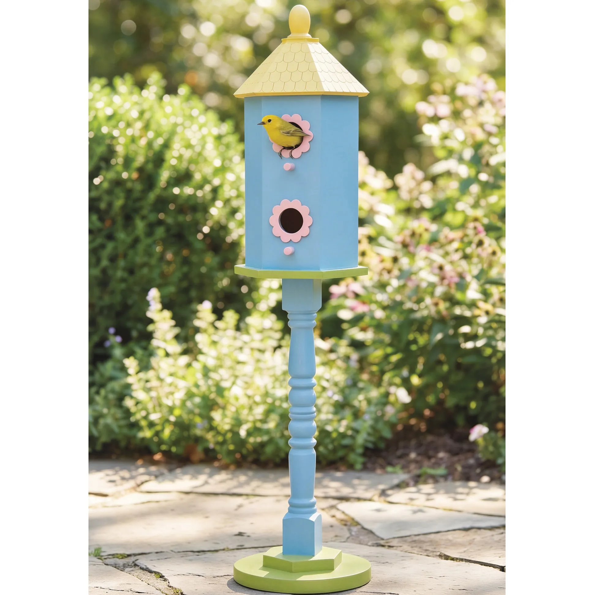 28" Bright Pedestal Birdhouse
