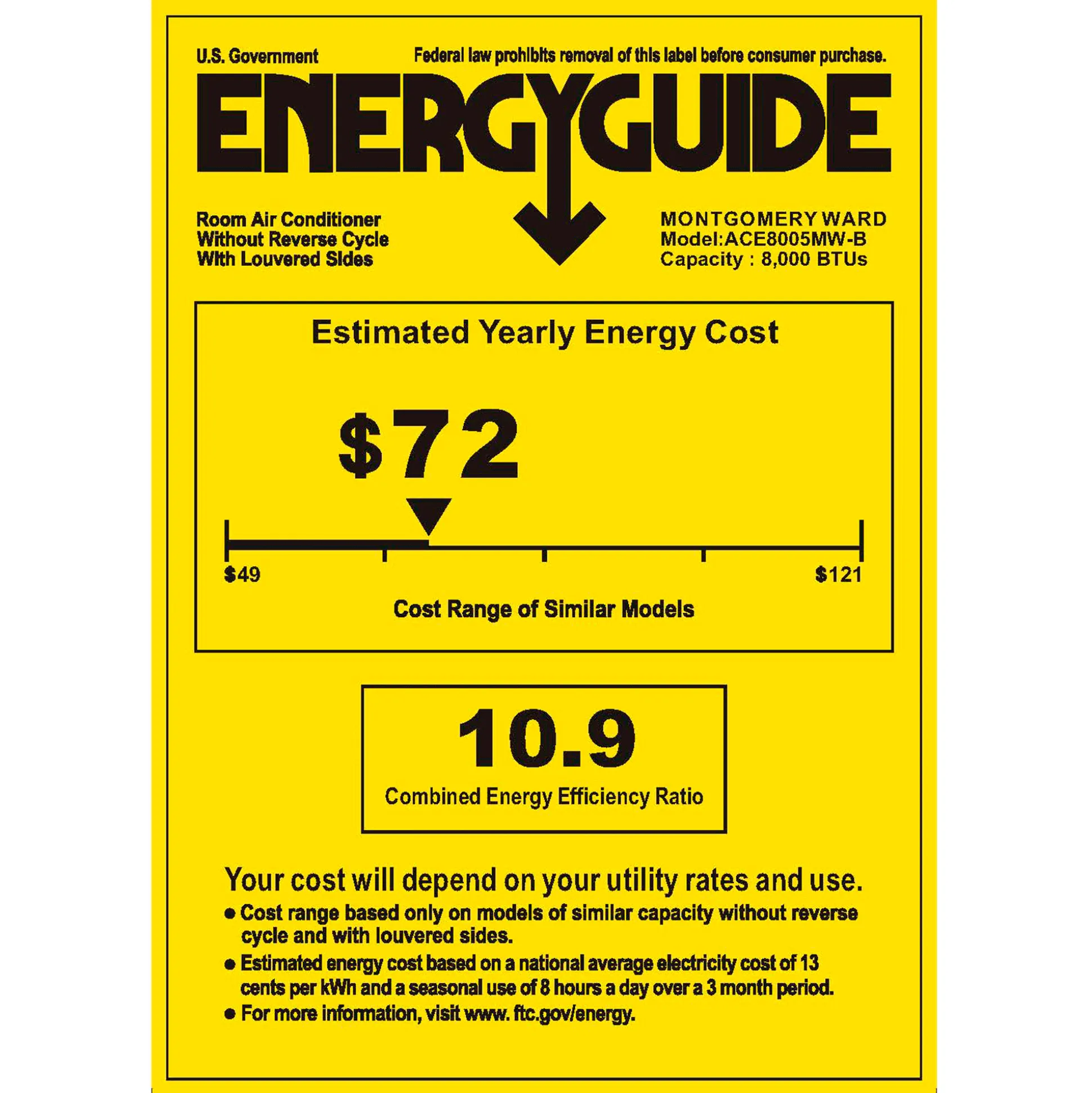 8,000 BTU Window Air Conditioner by Montgomery Ward