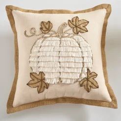 Burlap Pumpkin Accent Pillow