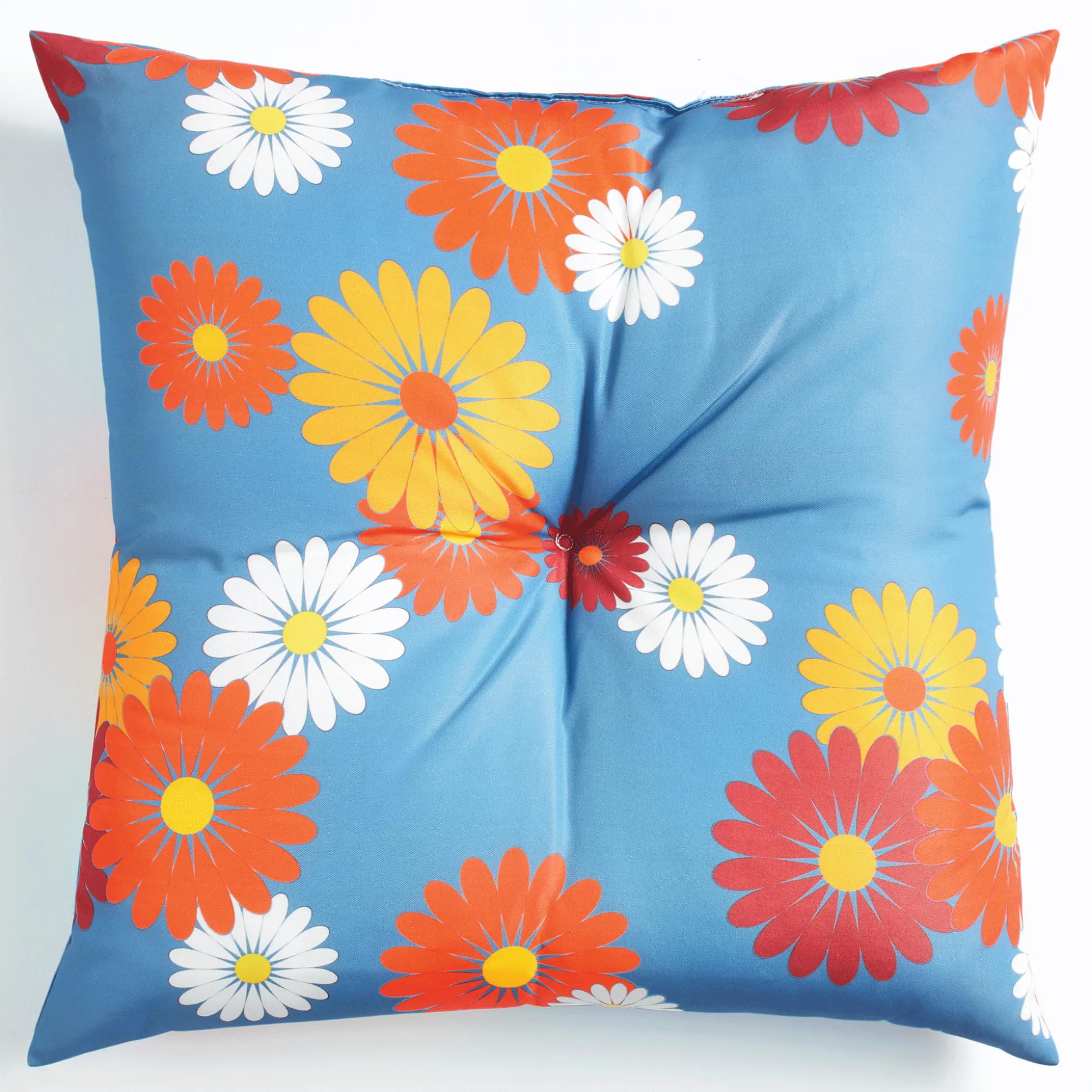 Button-Tufted Outdoor Pillow