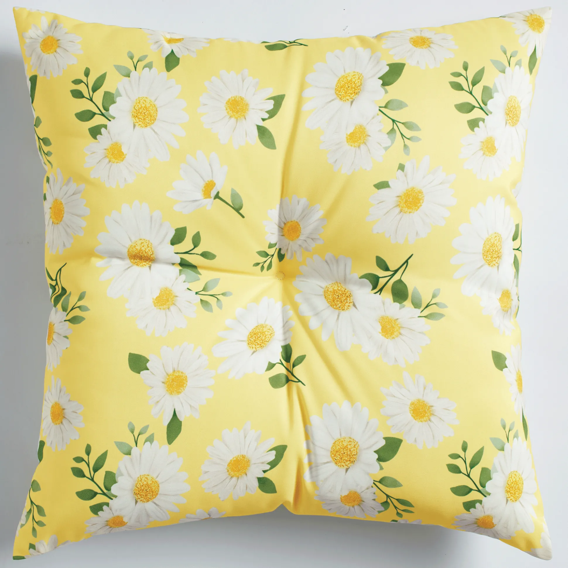 Button-Tufted Outdoor Pillow