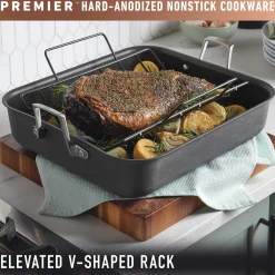 Calphalon Hard-Anodized 16" Roasting Pan with Rack