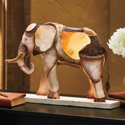 Capiz Elephant Lamp