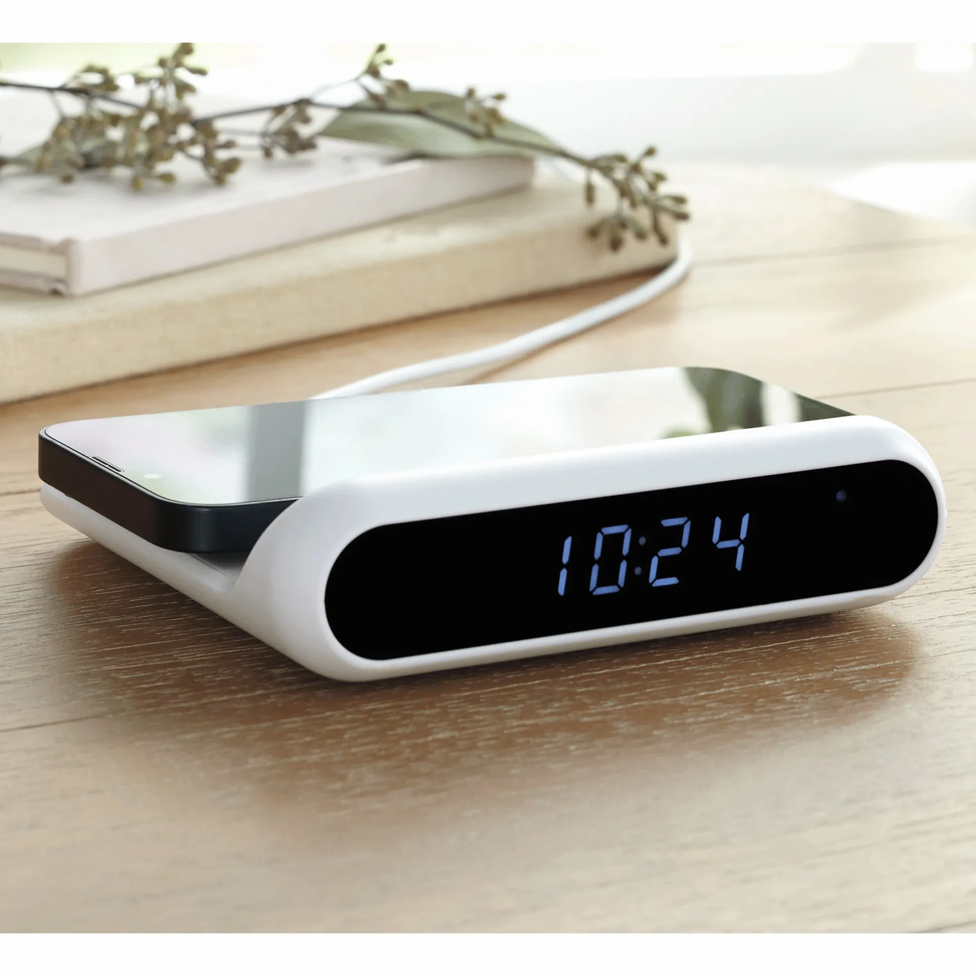 Chargeworx 2-in-1 Wireless Charging Alarm Clock