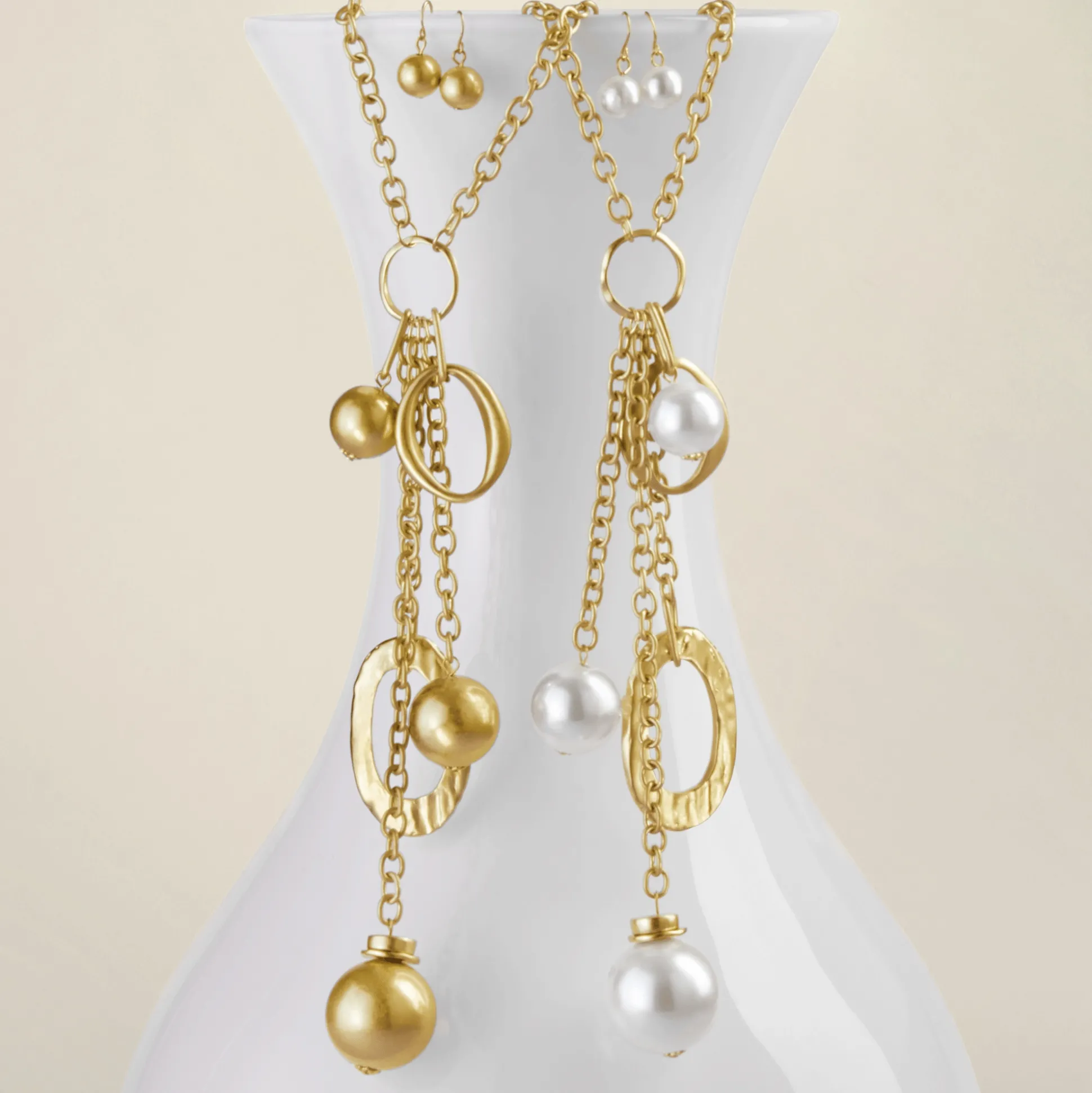 Charms and Chains Pendant Necklace & Earring Set