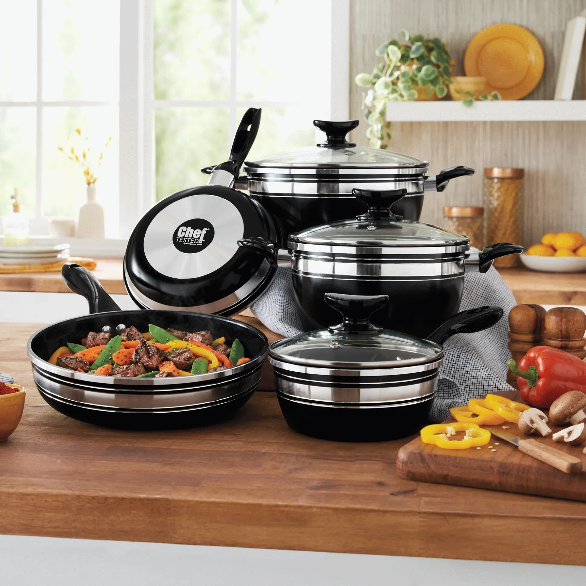 Chef Tested 8-Piece Ceramic Banded Cookware Set by Wards