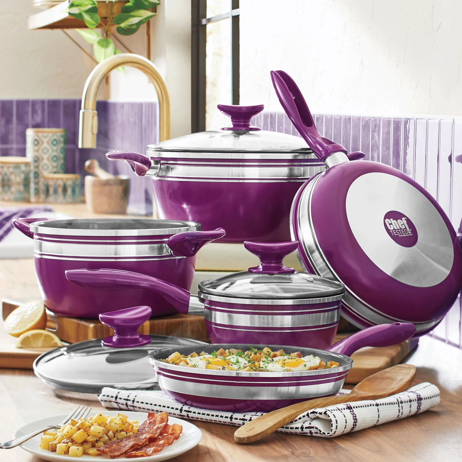 Chef Tested 8-Piece Ceramic Banded Cookware Set by Wards