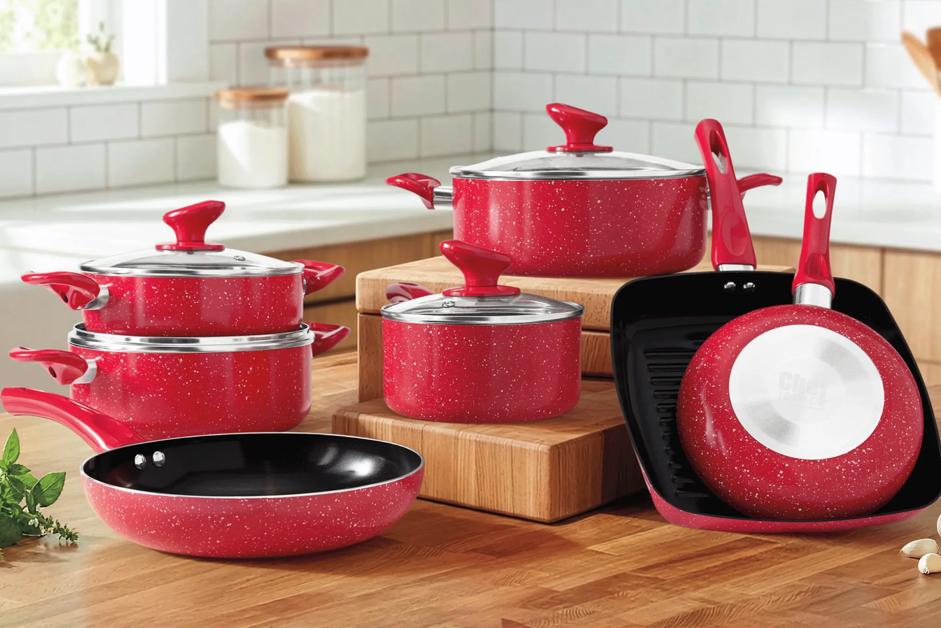 Chef Tested 11-Piece Granite Ceramic Nonstick Cookware Set