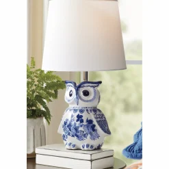 Chinoiserie Owl Lamp