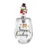 Christmas Stemless Wine Glass with Stopper