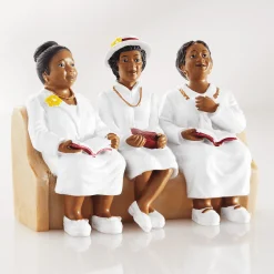 Church Pew Ladies Religious Collectible Figurine