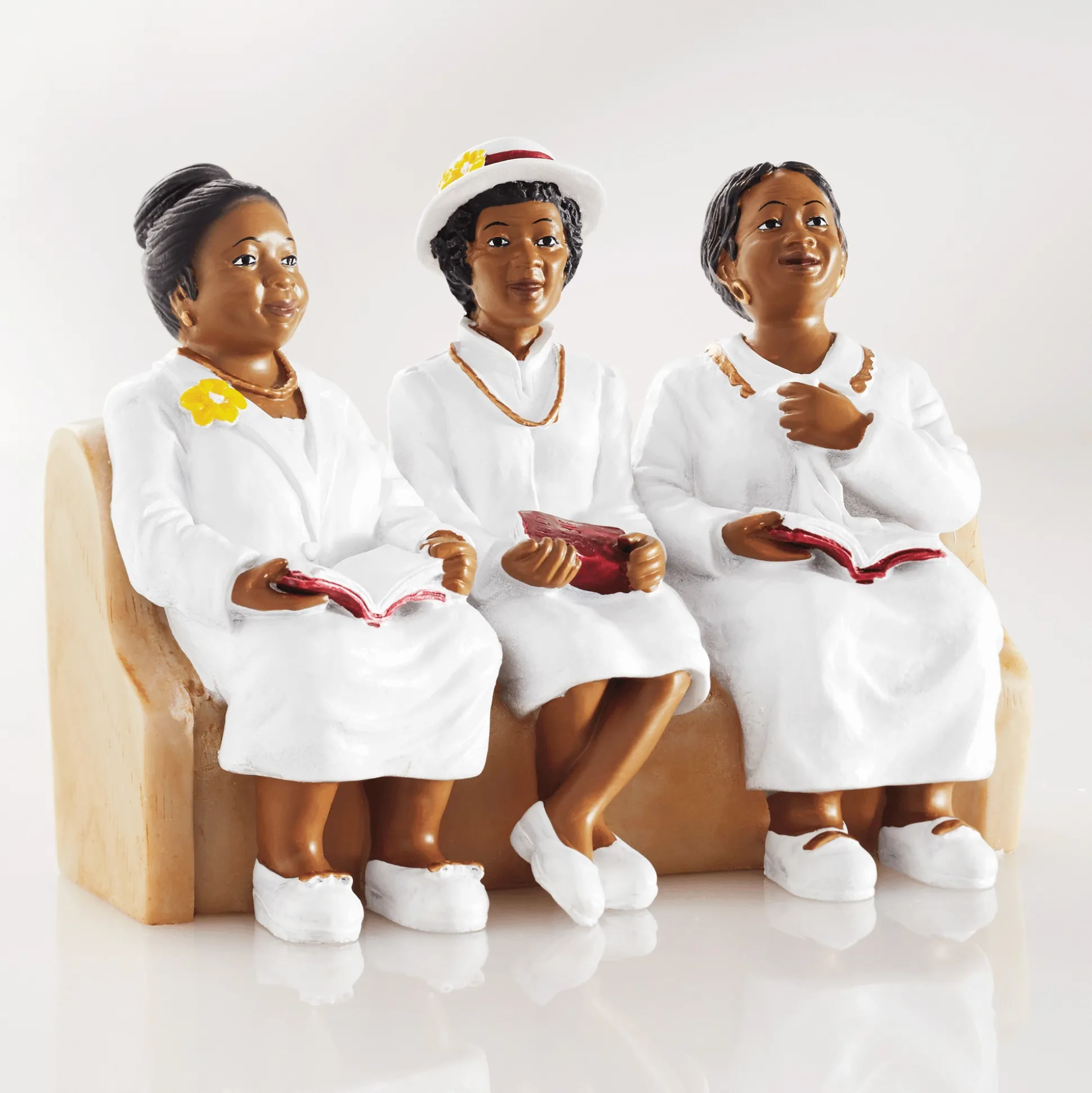 Church Pew Ladies Religious Collectible Figurine