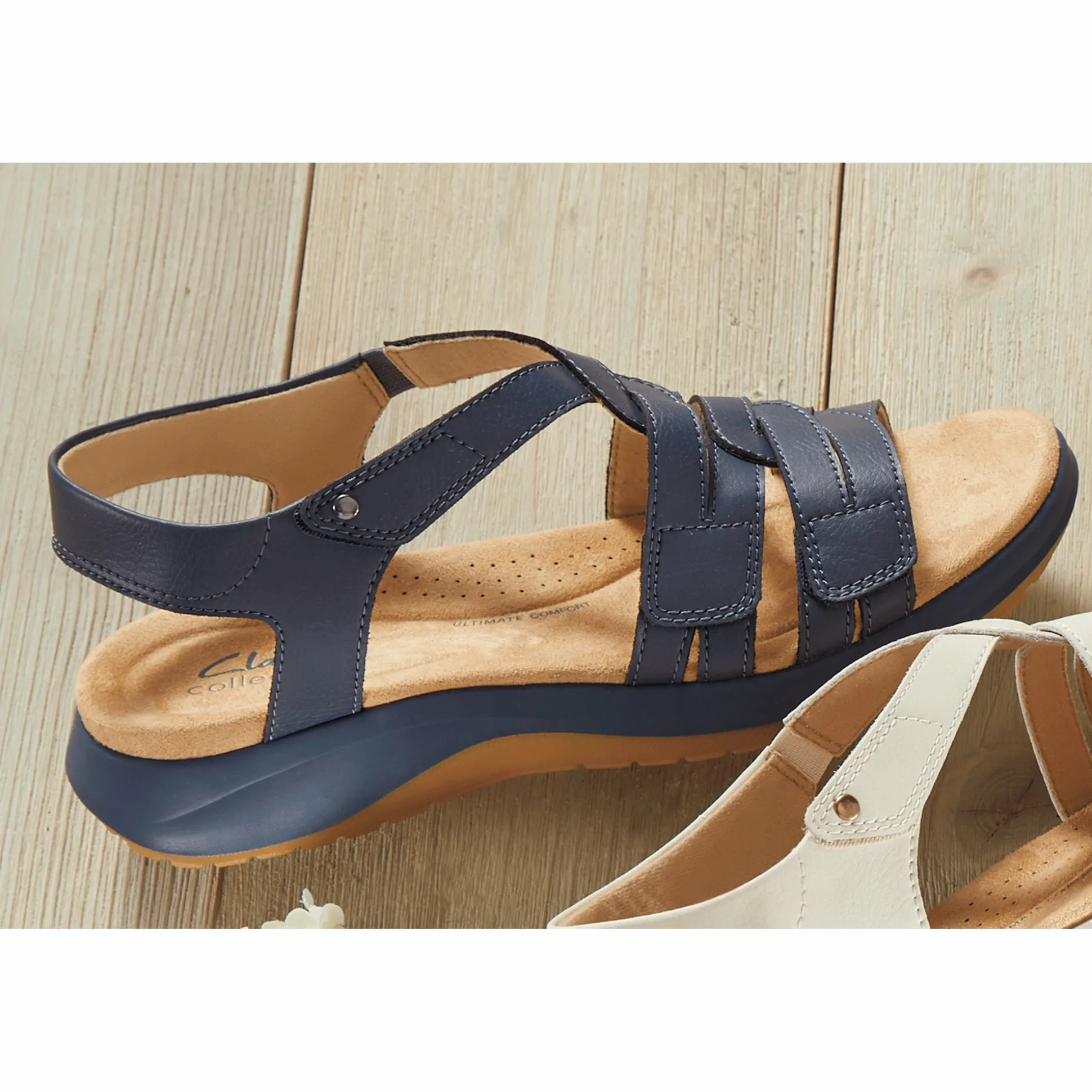 Clarks Leather Maelynn Paige Sandal with Adjustable Fit