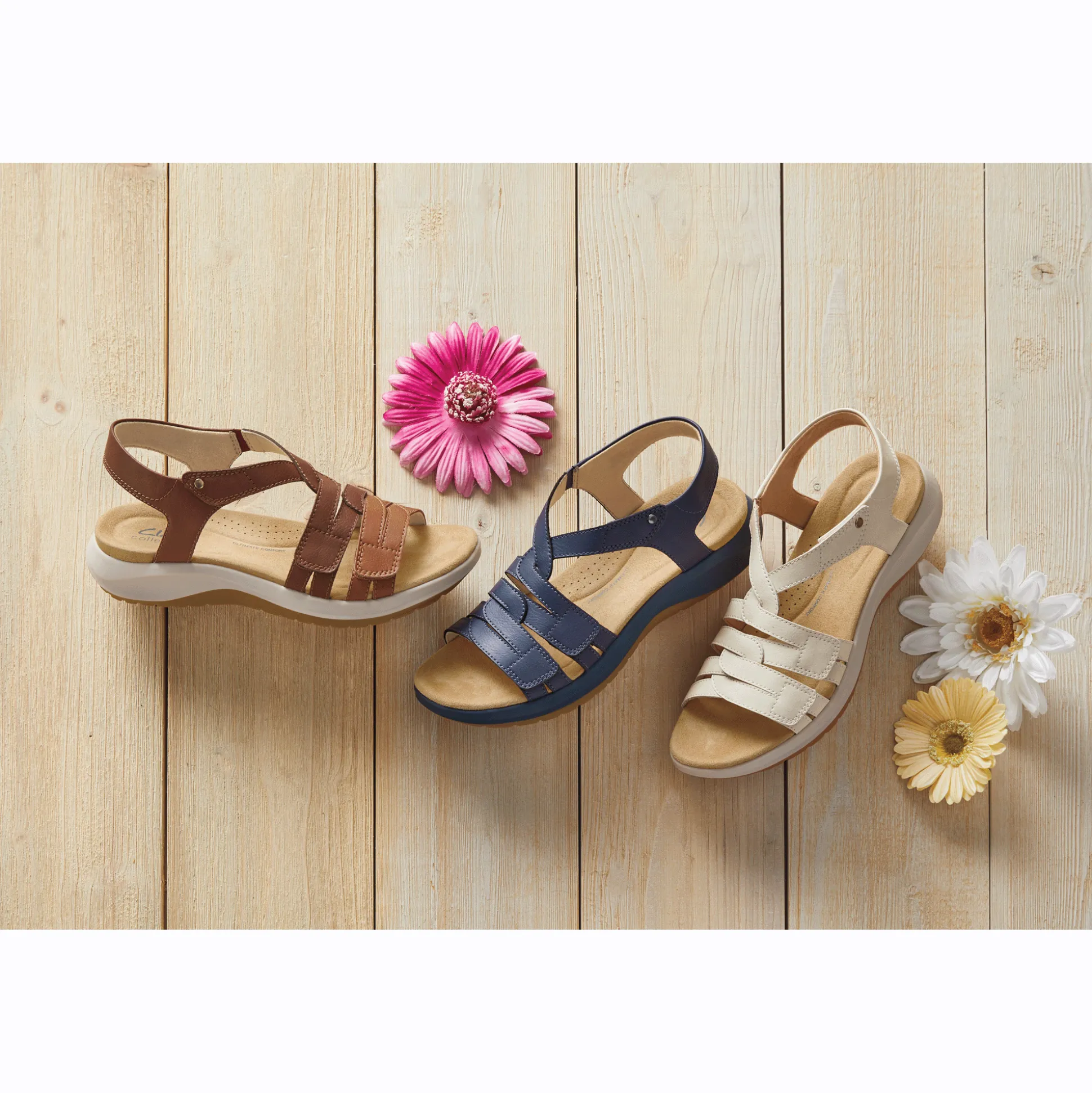 Clarks Leather Maelynn Paige Sandal with Adjustable Fit