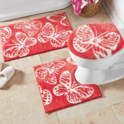 Color Connection Butterfly 3-Piece Bath Mat Set