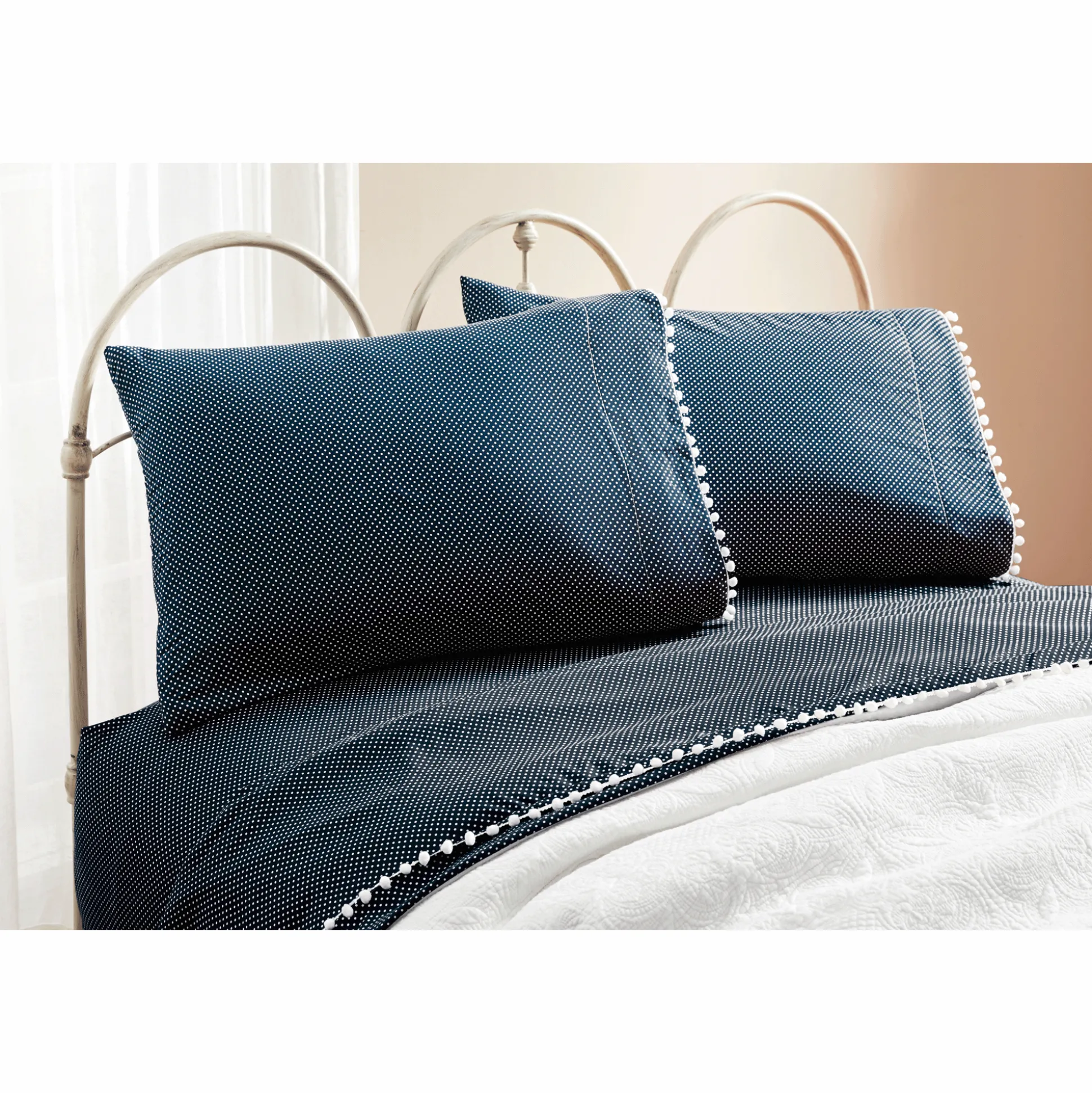 Color Connection Dot Microfiber Sheet Set