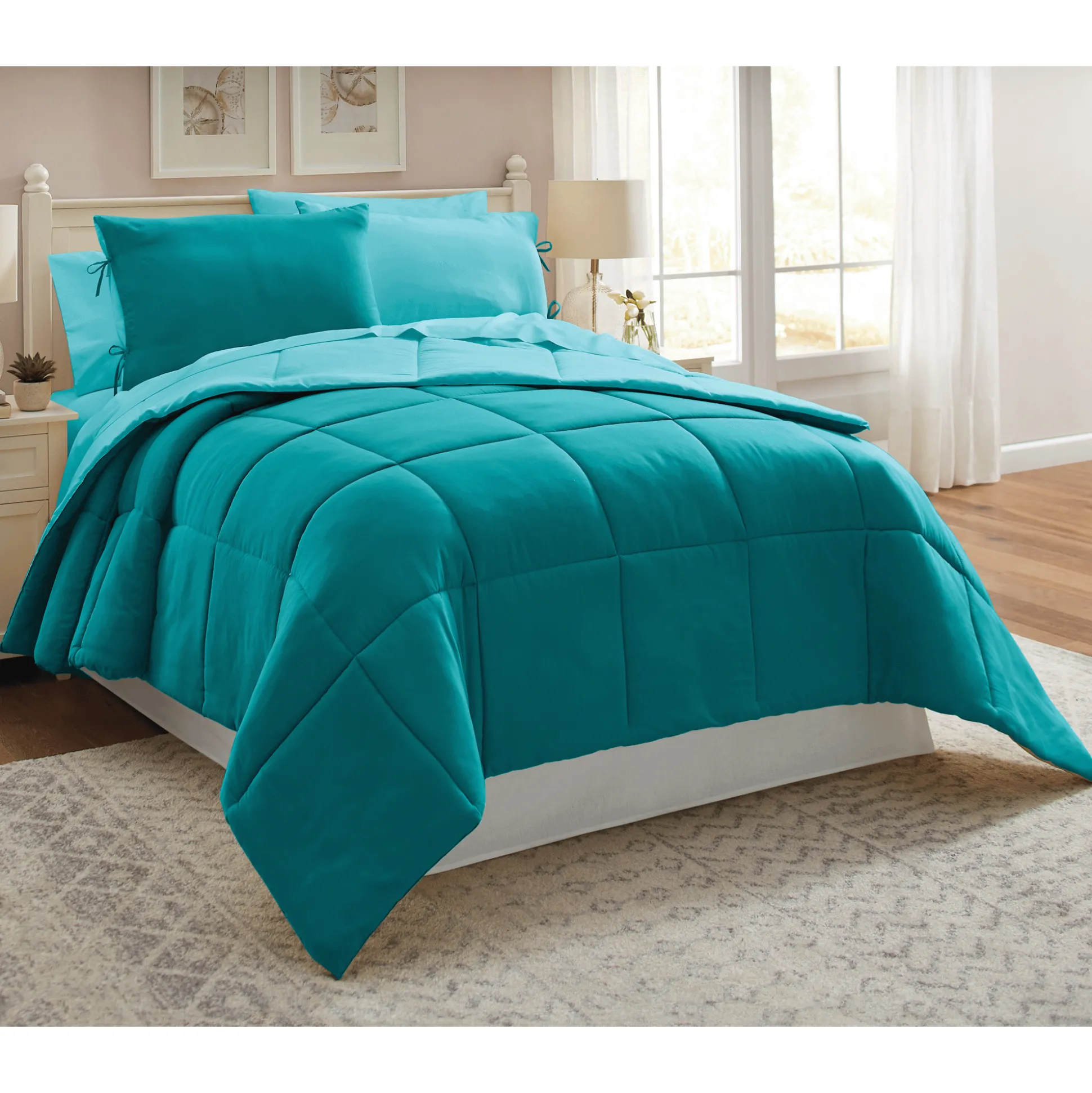 Color Connection Reversible Solid Down-Alternative Comforter Set