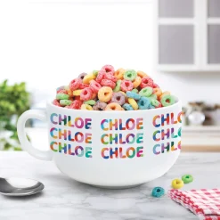Colorful Name Pattern Personalized Ice Cream Bowl
