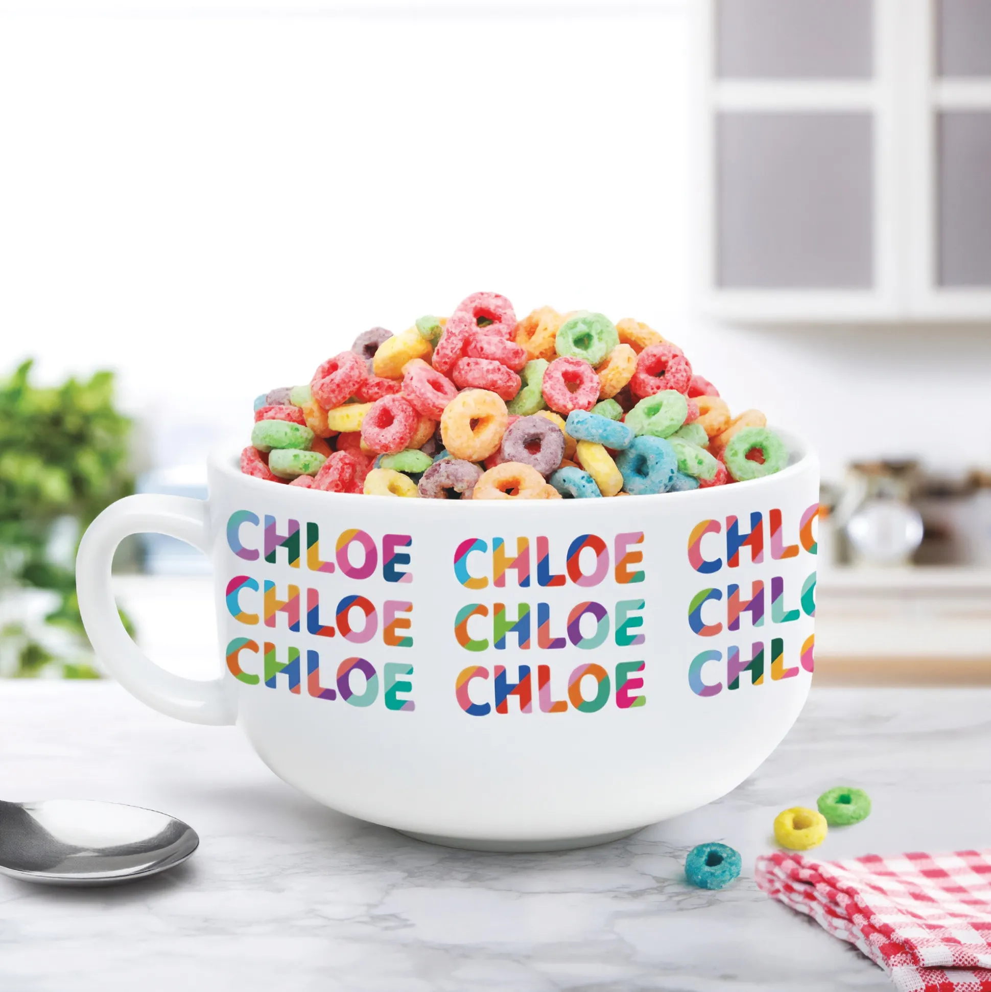 Colorful Name Pattern Personalized Ice Cream Bowl