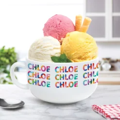 Colorful Name Pattern Personalized Ice Cream Bowl