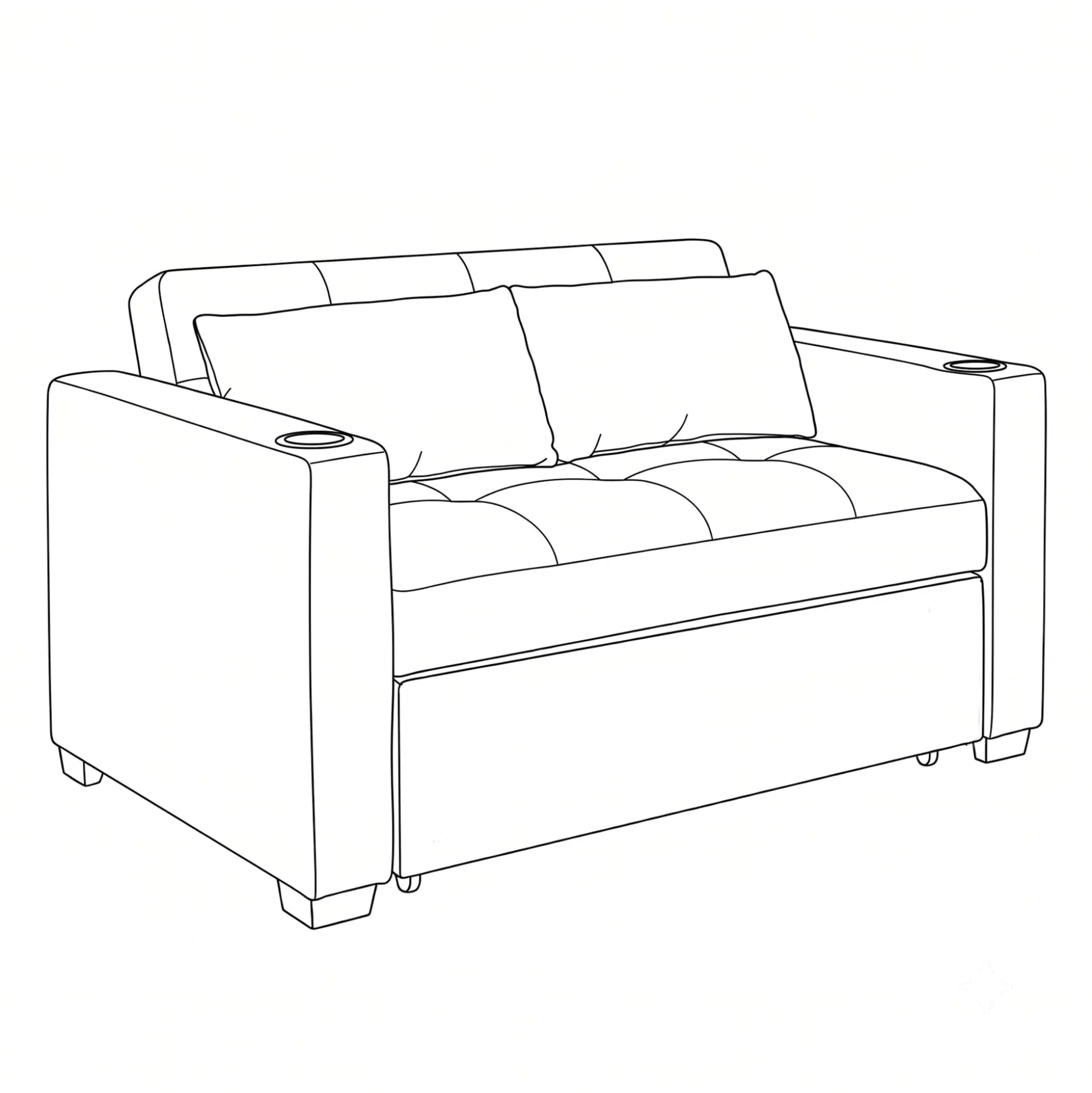 Convertible Loveseat with USB and Cupholders