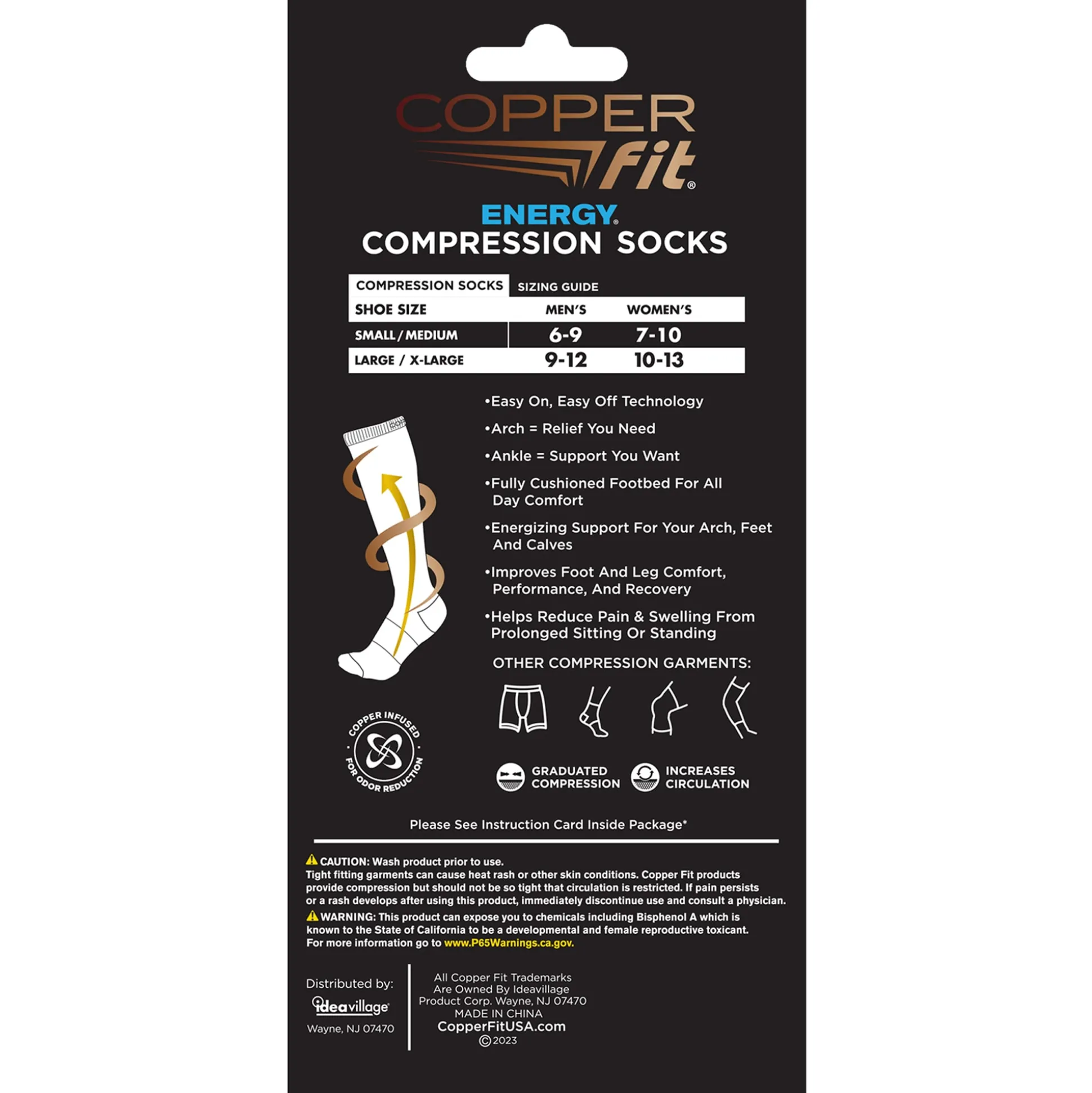 Copper Fit Unisex Energy Compression Socks