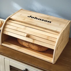 Country-Style Bamboo Roll-Top Breadbox