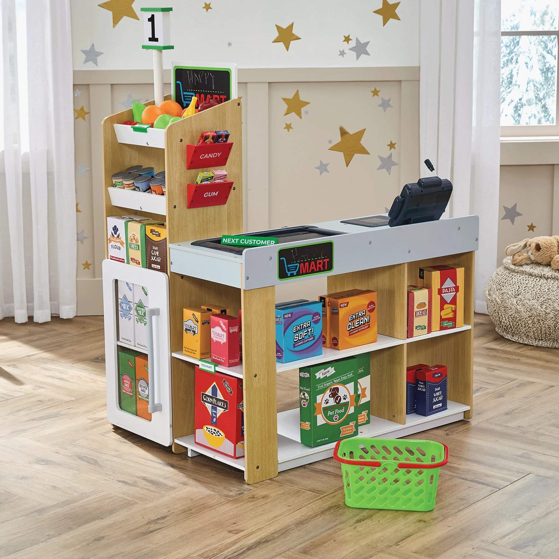 Country Supermarket Wooden Play Set with Cash Register