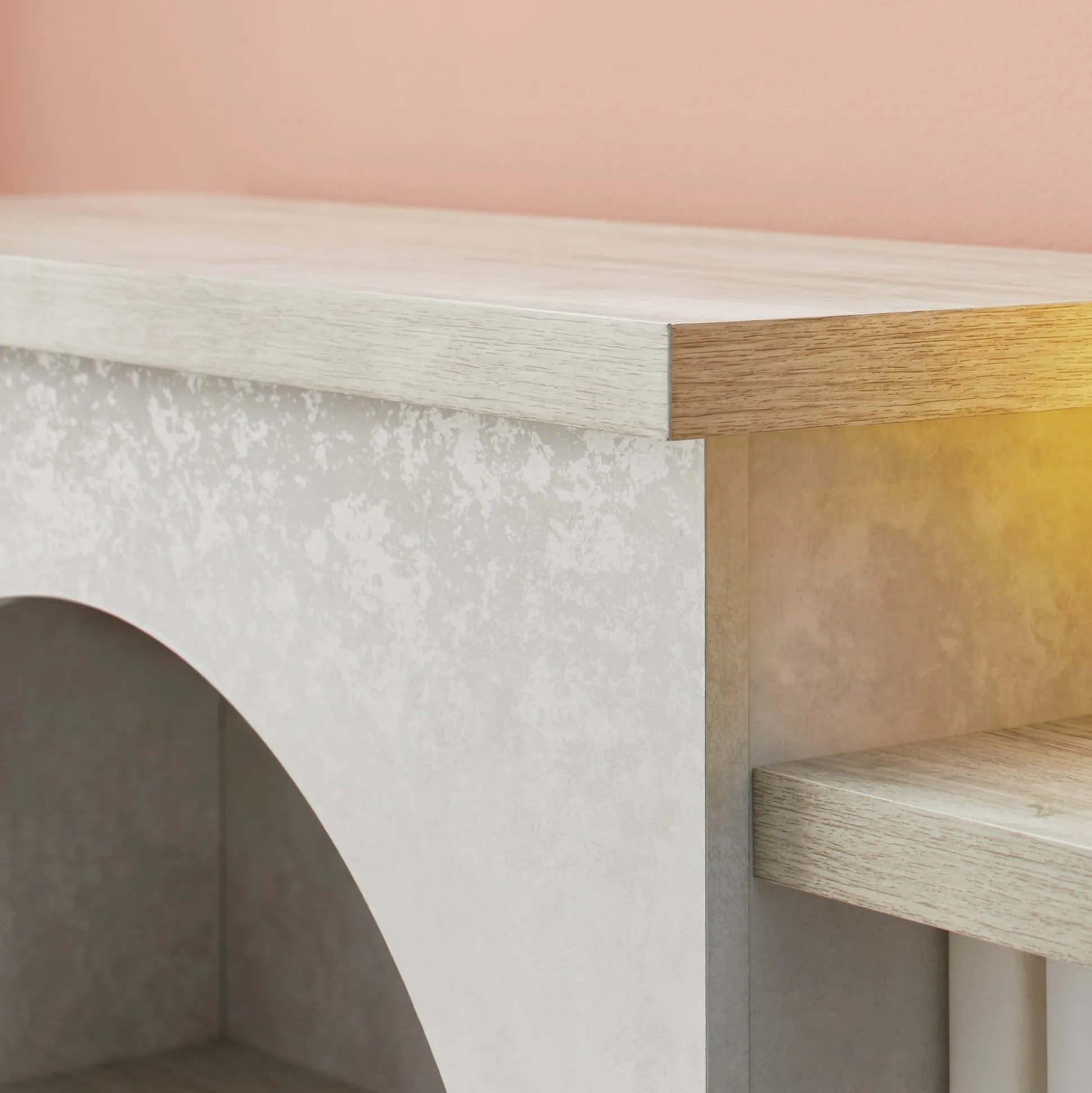 Cozette Fireplace Mantel with Built-In Bookshelves