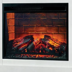 Cozette Fireplace Mantel with Built-In Bookshelves