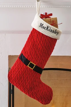 Cozy Knit Santa Boot Stocking