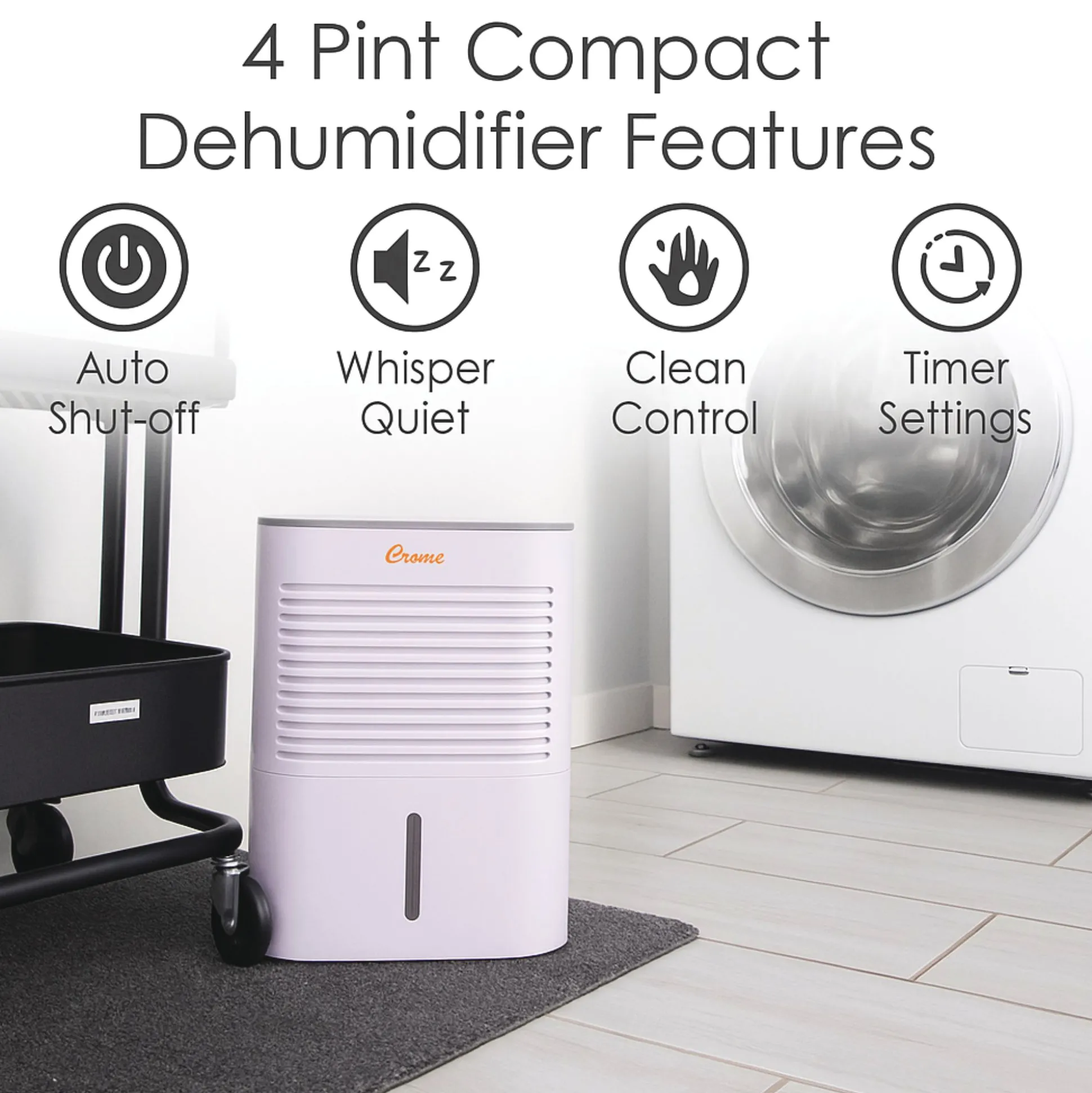 Crane 4-Pint Compact Dehumidifier