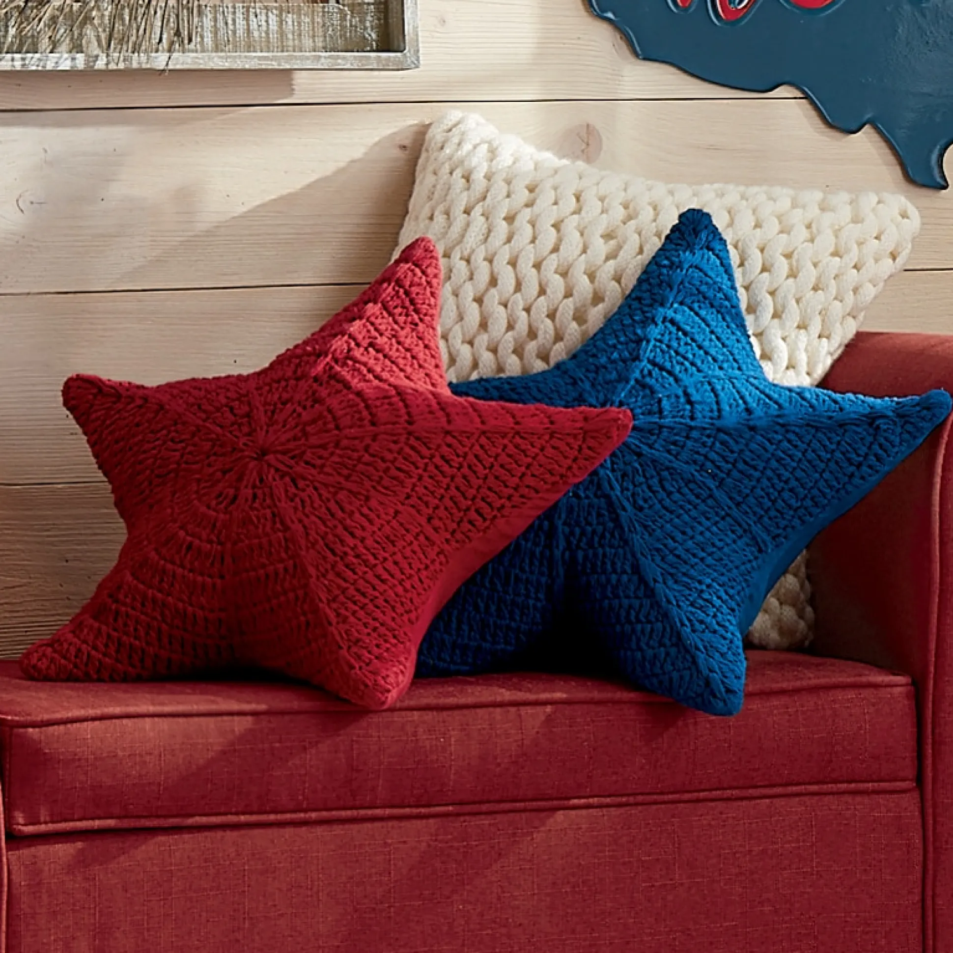 Crochet Star Pillow