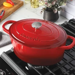 Crock Pot Artisan 7-qt. Enameled Cast Iron Oval Dutch Oven with Lid