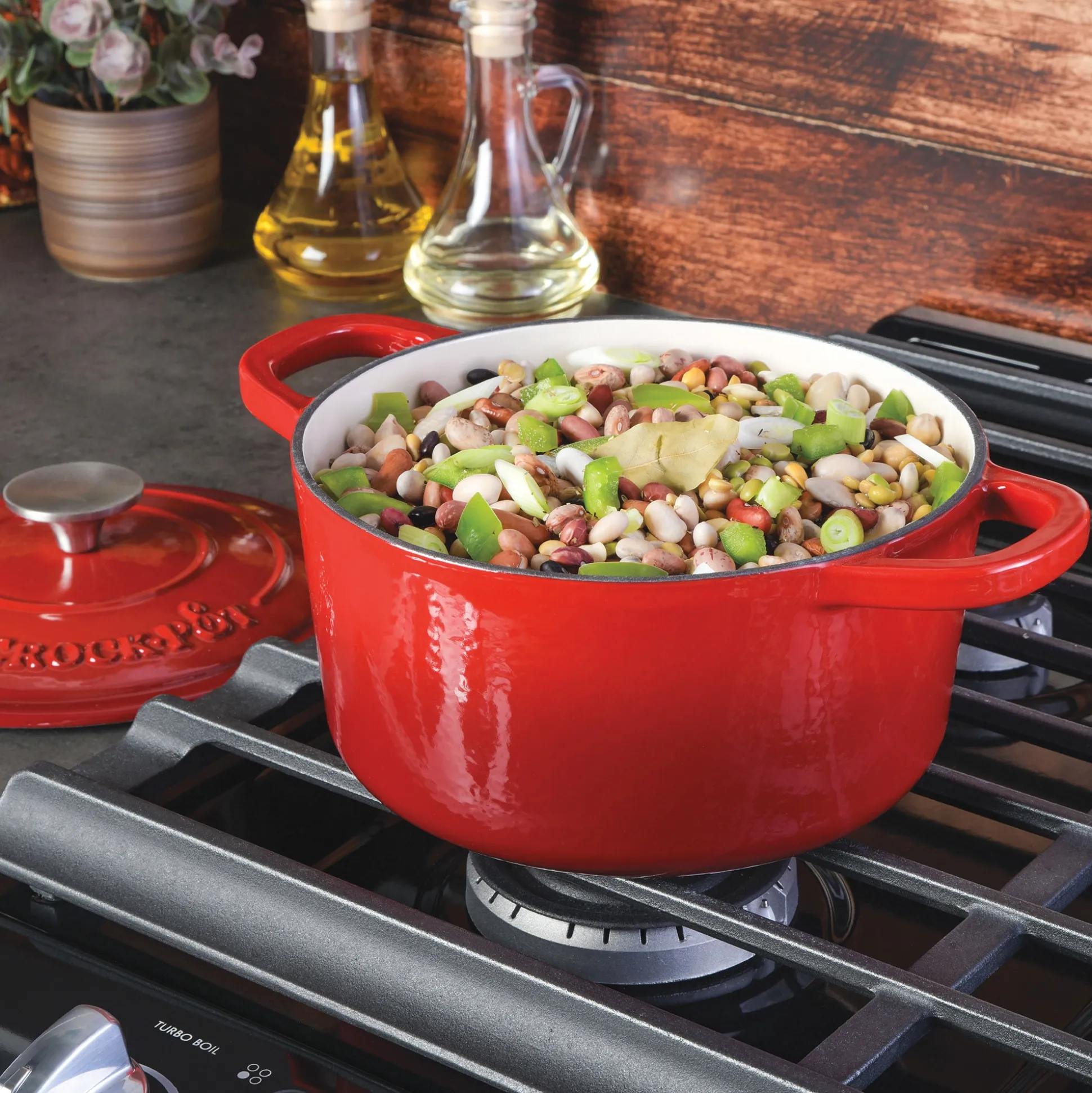 Crock Pot Artisan 3-qt. Enameled Cast Iron Dutch Oven with Lid