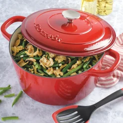 Crock Pot Artisan 7-qt. Enameled Cast Iron Round Dutch Oven with Lid